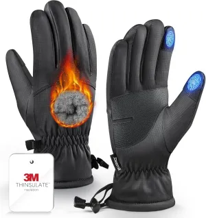 -10℉ Winter Gloves Men Women Made with 3M Insulation, Plush Lining Thermal Snow Gloves, Windproof & Water-Resisitant Gloves for Cold Weather, Touchscreen Fingers