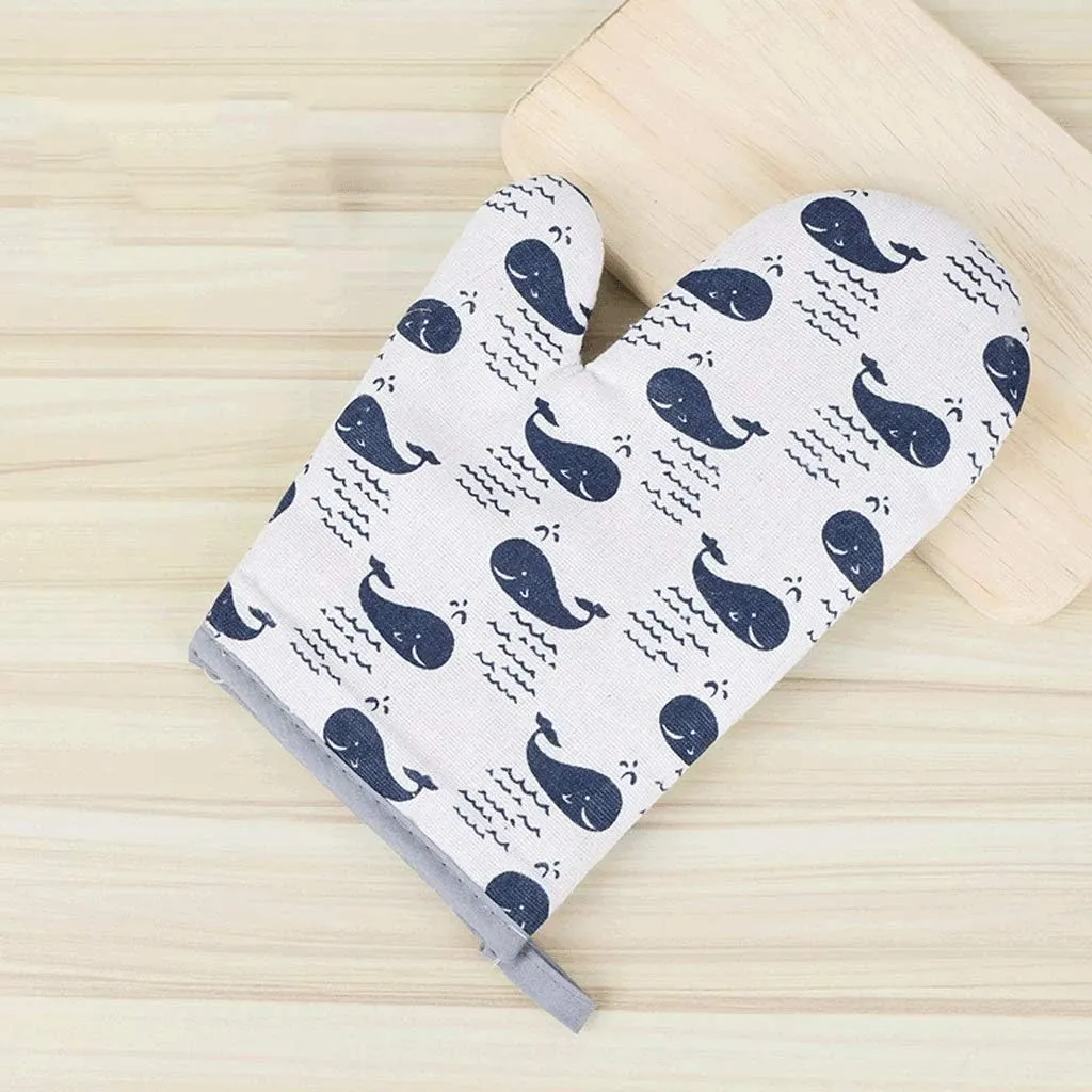 1 Pair Microwave Oven Glove Kitchen Tool Mitten Insulated Heatproof Resistant Non-Slip Baking Gloves Thickening