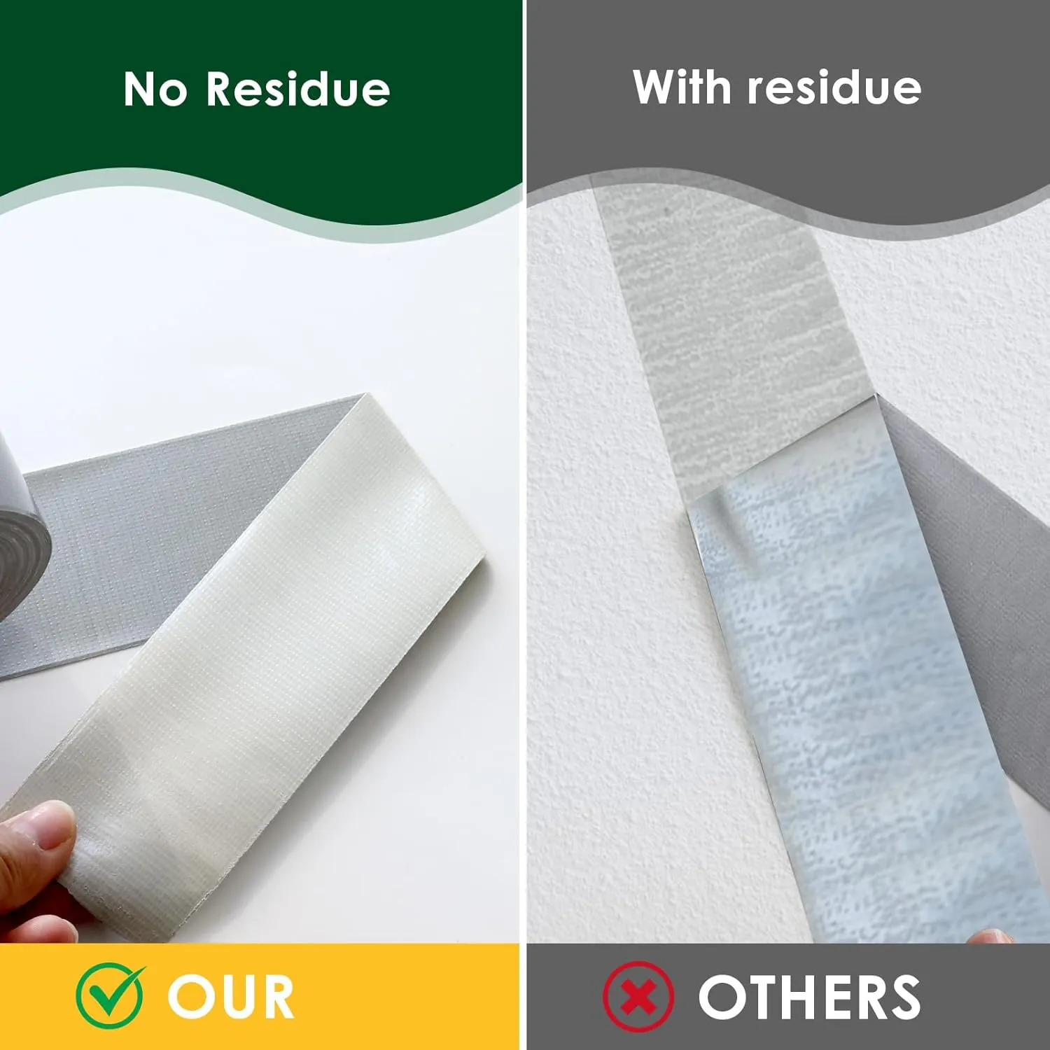10 Packs Duct Tape Heavy Duty Waterproof, Sliver Duct Tape Bulk 1.88 Inch X 90 Ft, Strong Adhesive for Indoor Outdoor Tear by Hand