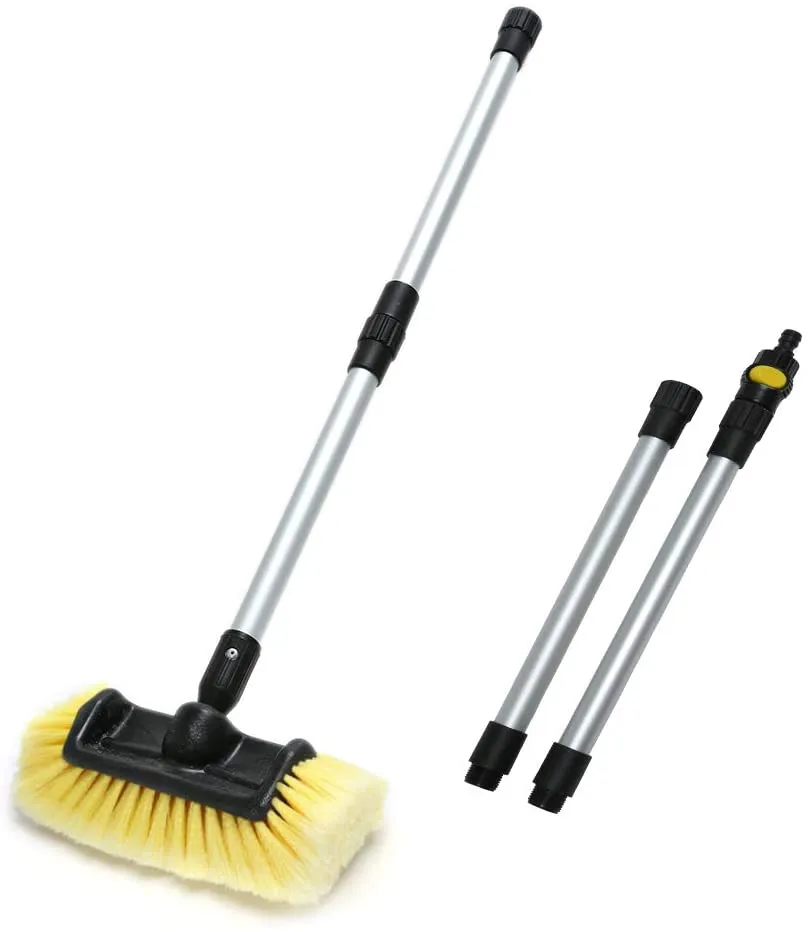 10" Flow-Thru Brush Head w. Adjustable Pole & On/Off Switch (1.3'-5 ft. Extension)