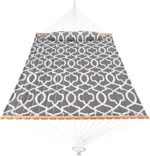 12FT Quilted Fabric Hammock with Pillow Tree Hammocks for Outside Camping Hammocks for Adults Hanging Hammock for Terrace, Outdoor