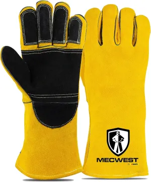 16 inches 1200°F, Mig/Stick Welding gloves, Multi Layer Premium Leather gloves,100% Kevlar Stitched,Flame/Fire/Heat Resistant Gloves