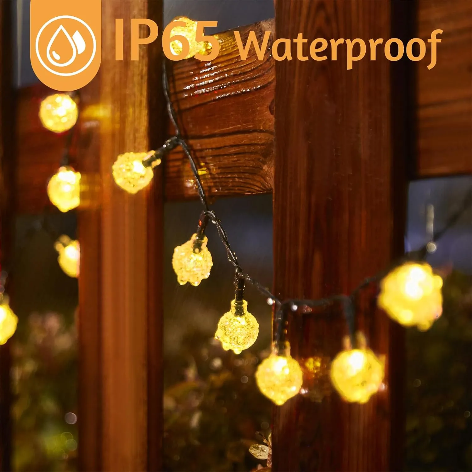 2 Pack 120 LED Solar String Lights Outdoor Waterproof, 72 FT Crystal Globe Lights with 8 Lighting Modes, Solar Powered Light Outdoor for Garden Wedding Party Decor（Warm White）