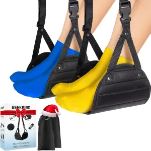 2-Pack Airplane Travel Essentials Foot Hammock - Portable Airplane Foot Hammock for Plane Travel - Length Adjustable Plane Foot Rest - Fly Essential Long Flight Must Haves