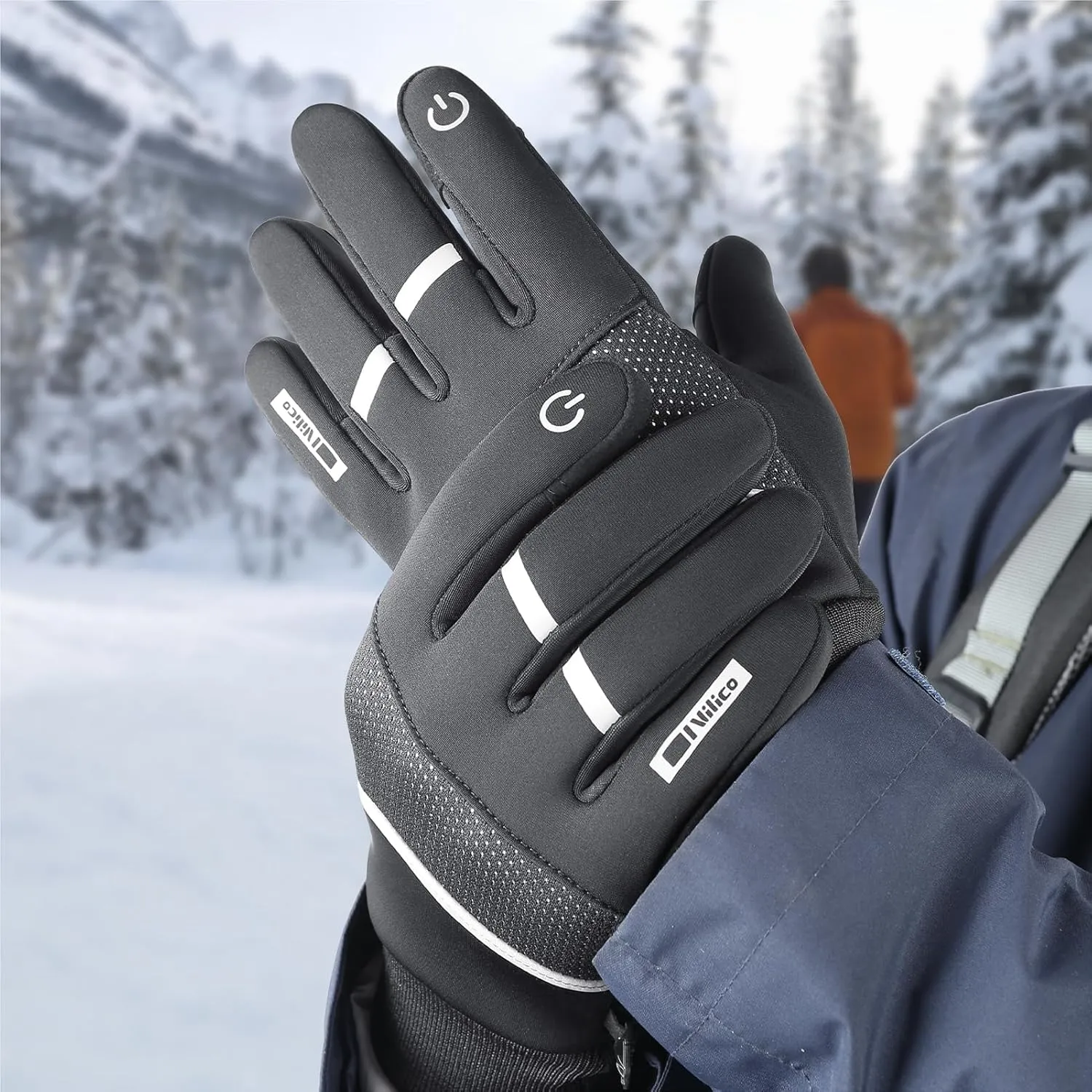 2 Pairs Winter Warm Thermal Gloves for Men Women Running with Touchscreen Fingers Waterproof in Cold Weather