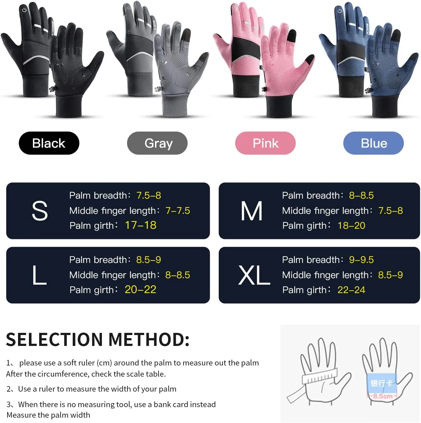 2 Pairs Winter Warm Thermal Gloves for Men Women Running with Touchscreen Fingers Waterproof in Cold Weather