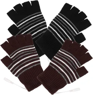 2pairs USB Adjustable Heating Mitts of Windproof Thermal Gloves for Outdoor Sports Comfortable Wear-Resistant Winter Hand Warmers for Cold Weather Activities