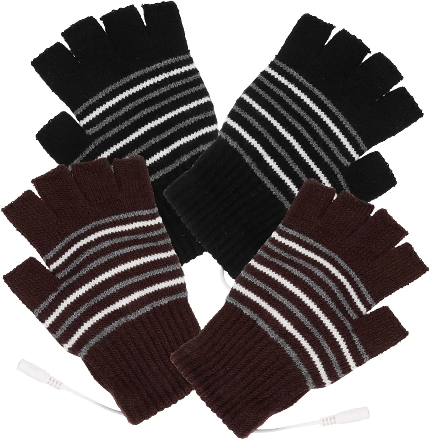 2pairs USB Adjustable Heating Mitts of Windproof Thermal Gloves for Outdoor Sports Comfortable Wear-Resistant Winter Hand Warmers for Cold Weather Activities