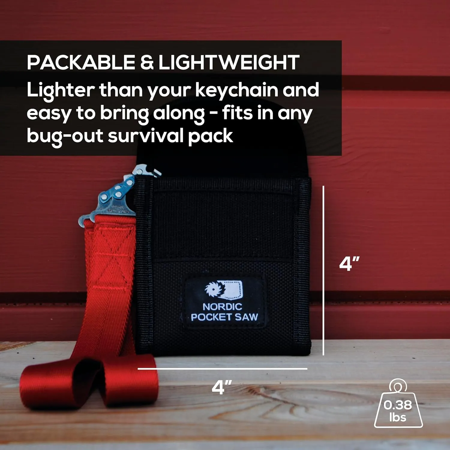 36 Inch Pocket Chainsaw with 50 Bi-Directional Teeth for Clearing Trails - Handy Backpacking Saw with Extra Large Nylon Handle Loops - for Survival and Emergency Situations