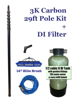 3K Carbon Pole   DI Filter - 29ft - SHIPS FREE