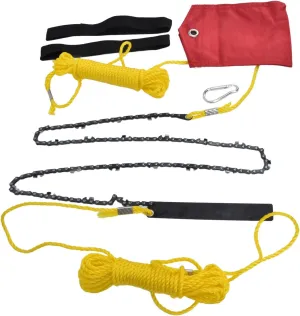 48 Inch Tree Hand Rope Chain Saw, 63 Teeth Pocket Chainsaw, High Hardness Comfortable Handle Folding Chainsaw for Tree Pruning