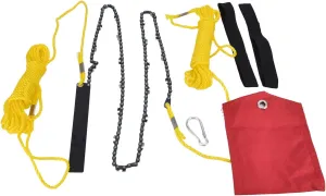 48 Inch Tree Handheld Rope Chain Saw, 63 Teeth, High Hardness Comfortable Handle, Foldable Pocket Chainsaw for Tree Pruning