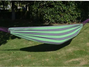 79"* 55" Hammock Double Size Quilted Fabric Sleep Bed W/Pillow-Stripe-Purple-Green