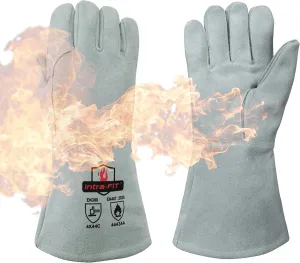 932℉/500C Heat Resistant Welding gloves, Cowhide Oven Mitts for Fireplace,BBQ,Grill,Furnace,Fire Pit,Blacksmith...