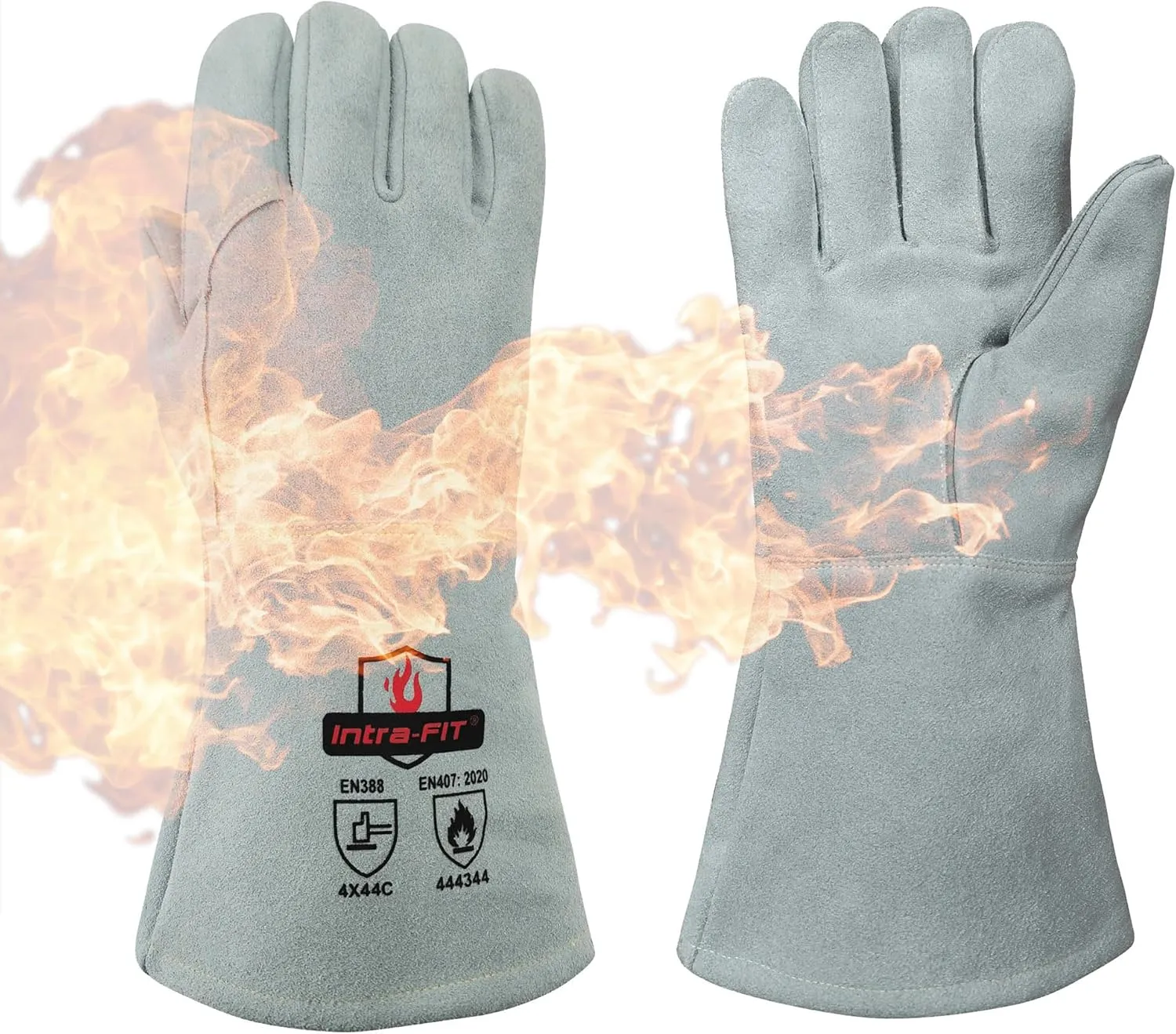 932℉/500C Heat Resistant Welding gloves, Cowhide Oven Mitts for Fireplace,BBQ,Grill,Furnace,Fire Pit,Blacksmith...
