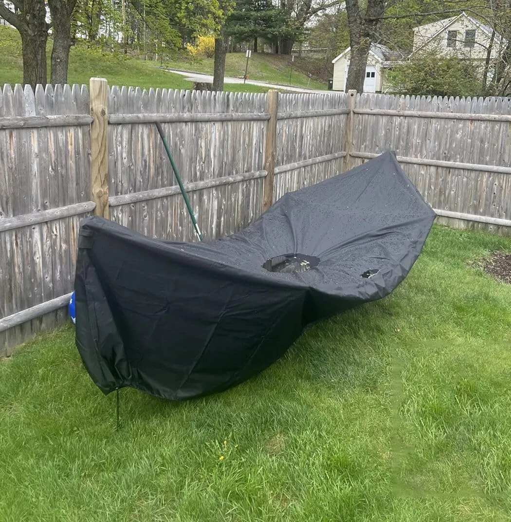 9FT Hammock Cover Patio Waterproof Hammock Stand Cover Outdoor Dustproof Protective Cover Furniture Cover for Garden Lawn 9 ft Hammock Frame (black, 112x6.7x31.4in)