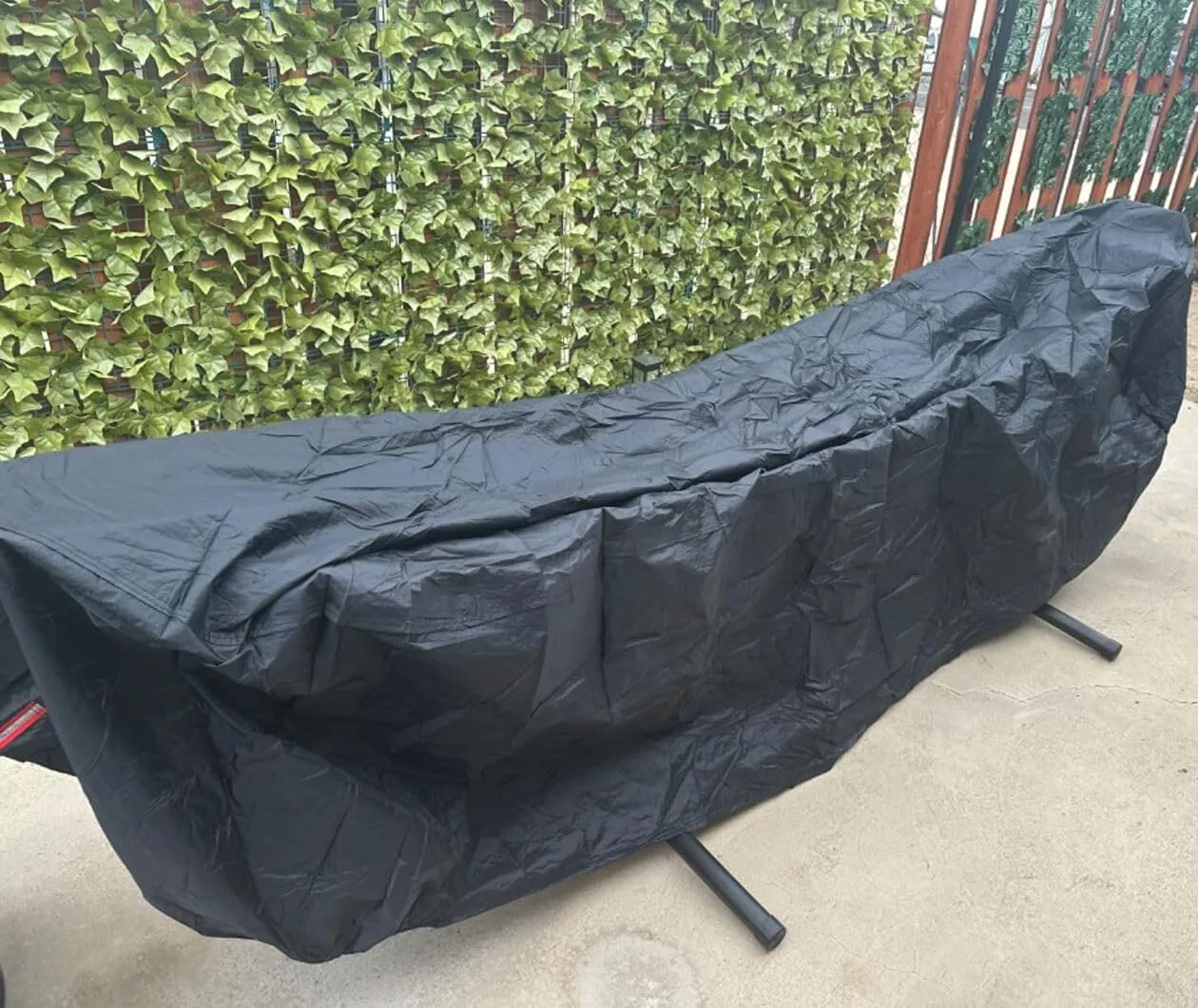9FT Hammock Cover Patio Waterproof Hammock Stand Cover Outdoor Dustproof Protective Cover Furniture Cover for Garden Lawn 9 ft Hammock Frame (black, 112x6.7x31.4in)