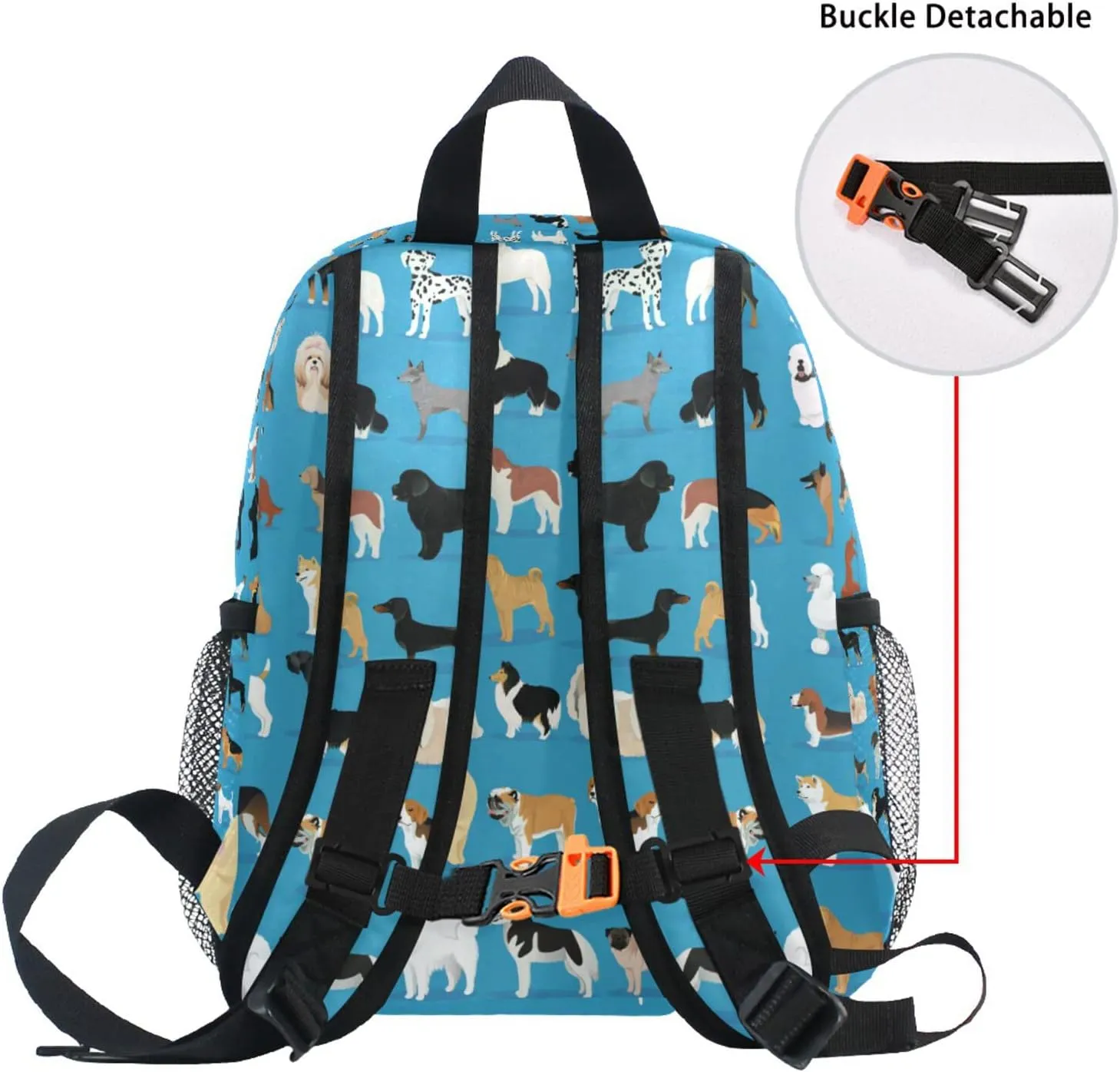Aflyko Custom Name Kids Backpack Dog Family Gathering Personalized Daycare Nursery Bookbag Kindergarten Daypack for Toddler Girls Boys 10" × 4" × 12"