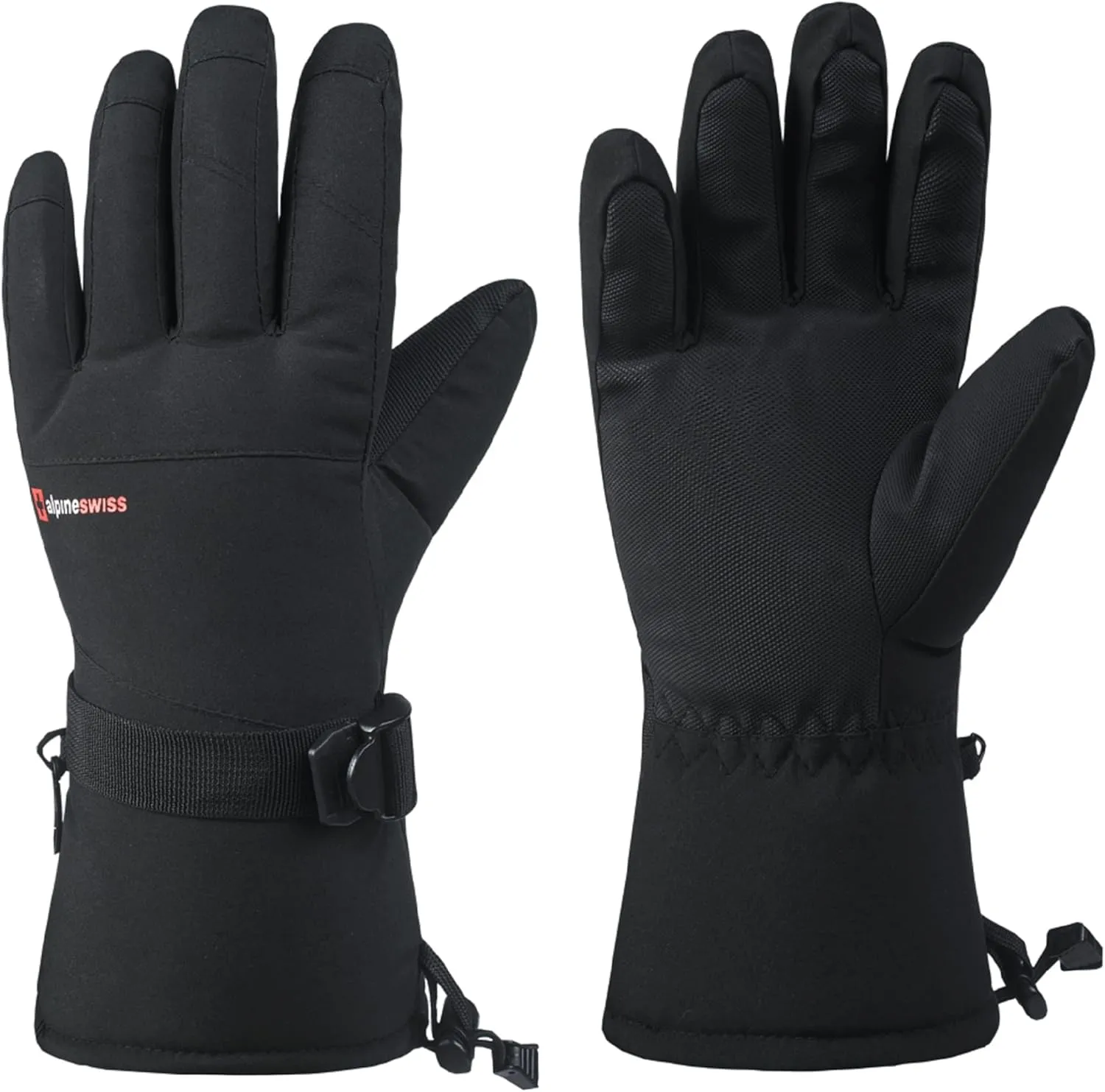 Alpine Swiss Mens Waterproof Gauntlet Snow Ski Gloves Winter Sport Snowboarding Windproof Warm 3M Thinsulate