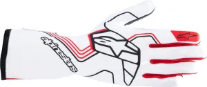 Alpinestars Tech-1 Race V4 Racing Gloves (White/Red, X-Large)