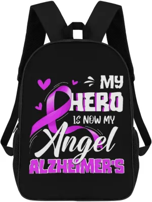 Alzheimer's Disease Awareness Backpack for Worker Business Hiking Travel Bag Shoulders Bag