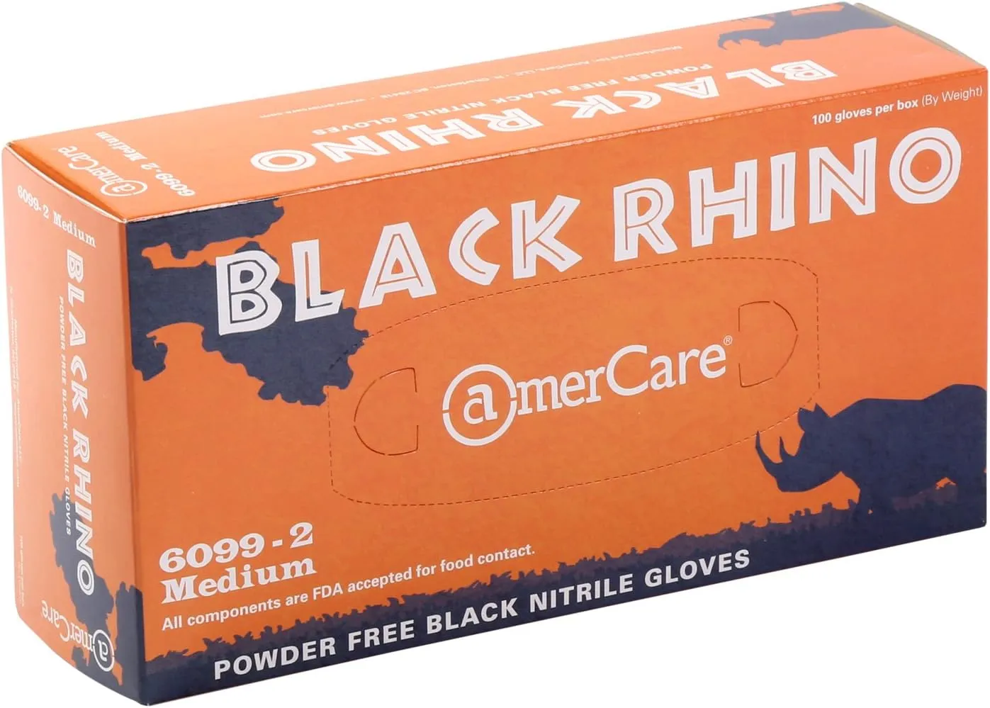 AmerCare Black Rhino Powder Free Nitrile Gloves
