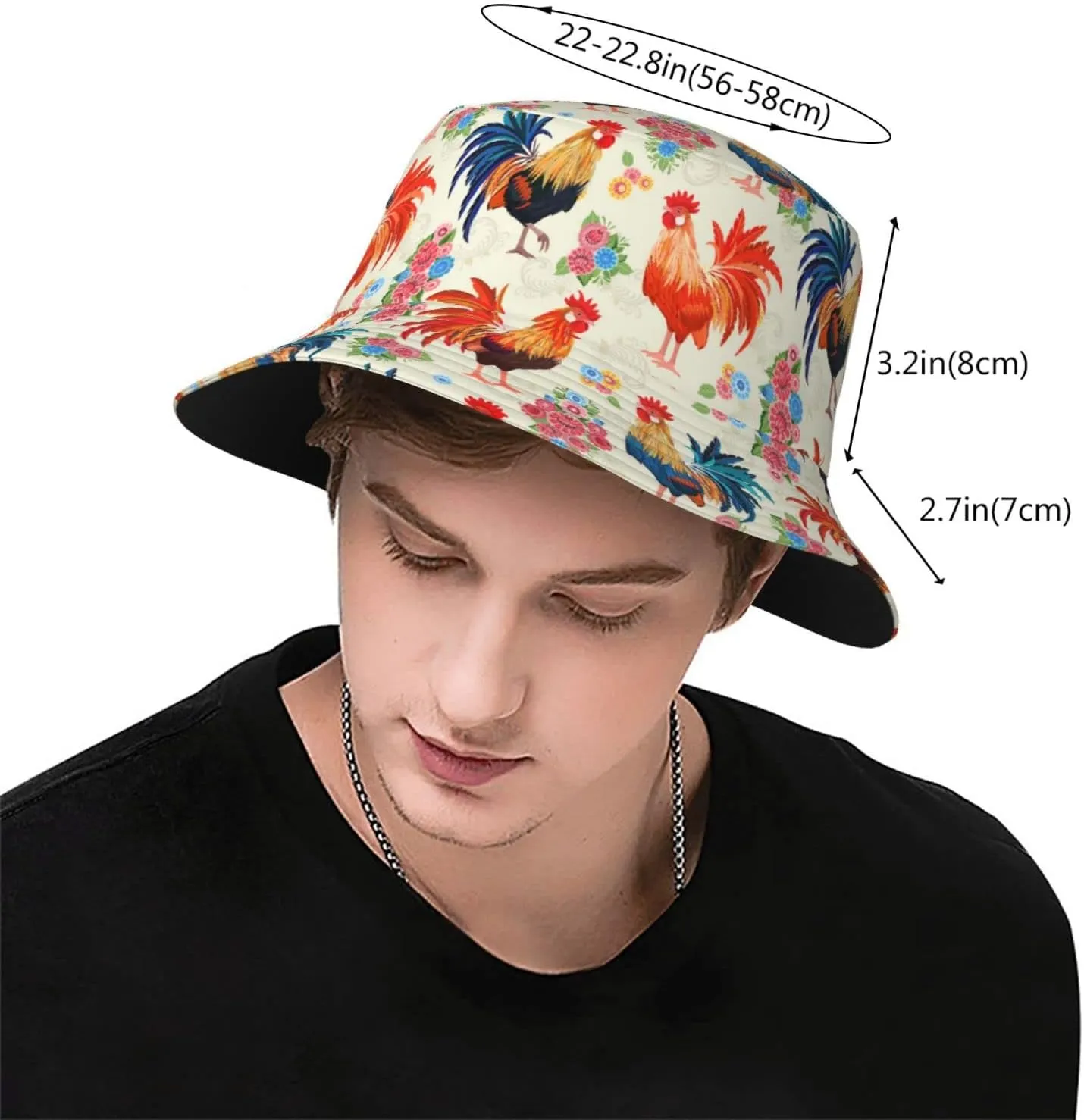 Animal Cute Chicken Bucket Hats Outdoor Summer Fashion Fisherman Hats Beach Mens Womens Teens Sun Hats for Travel