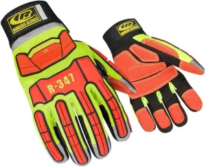 Ansell Ringers Gloves R-347 Rescue Glove, Protection in High Intensity Jobs - First Responders, Rescue, Extrication, Hi-Vis, X-Large