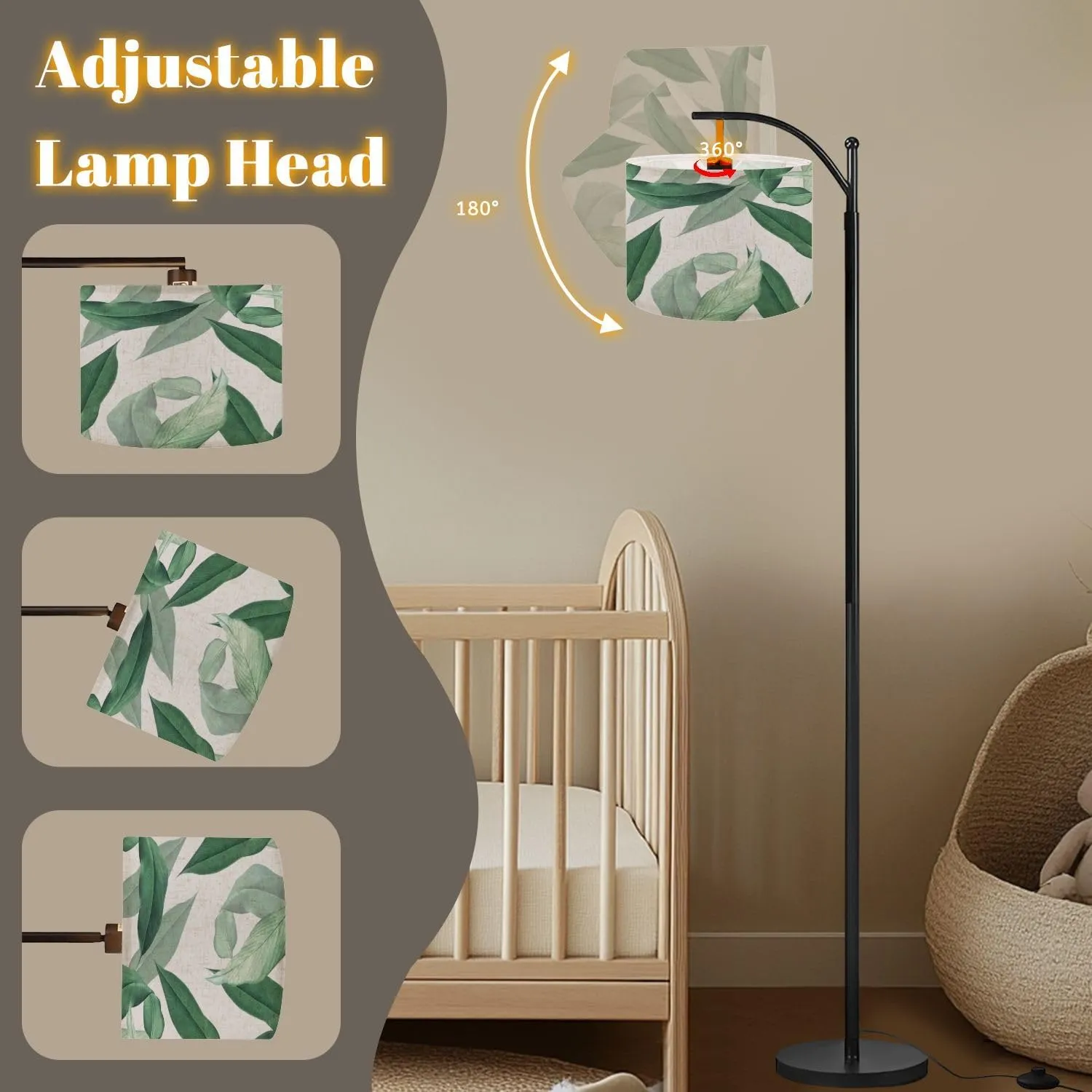 Arc Floor Lamps Mostera Modern LED Adjustable Lampshade Standing Light for Living Room Reading Bedroom Office