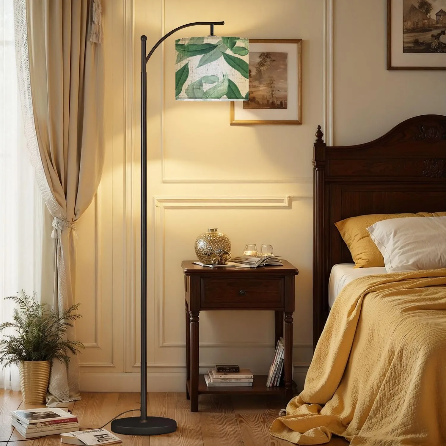 Arc Floor Lamps Mostera Modern LED Adjustable Lampshade Standing Light for Living Room Reading Bedroom Office
