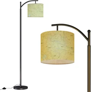 Arc Floor Lamps Topographic map Modern LED Adjustable Lampshade Standing Light for Living Room Reading Bedroom Office