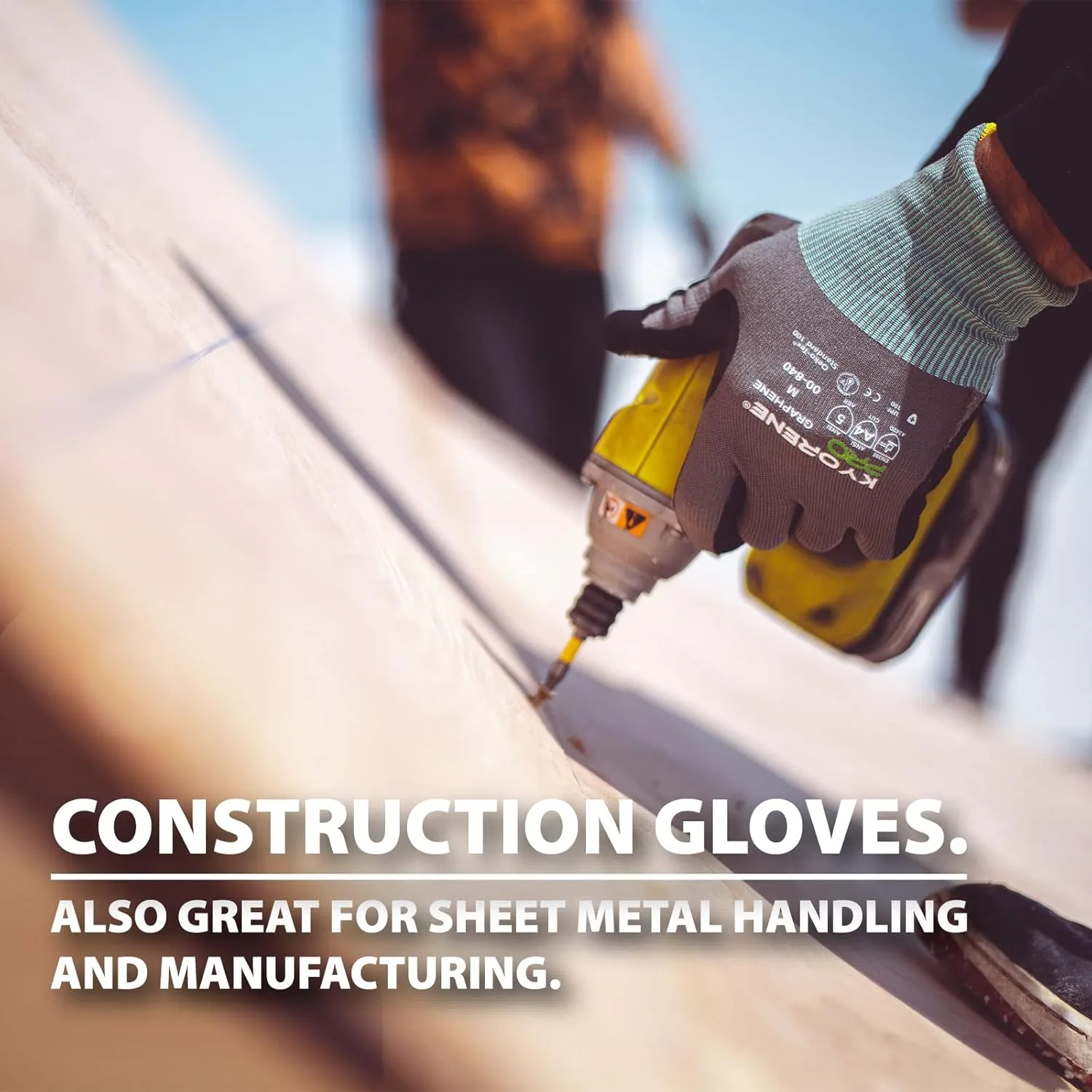 Armor Guys Kyorene Pro 00-840 Protective Work Gloves – A4 Cut Resistant Graphene Nitrile Palm Gloves – For Construction and Sheet Metal Handling, Size M, 3/PK