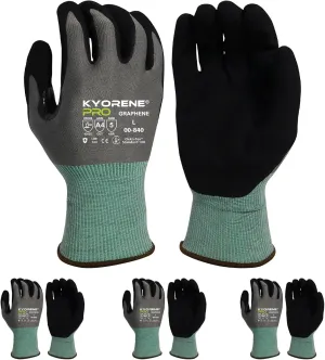 Armor Guys Kyorene Pro 00-840 Protective Work Gloves – A4 Cut Resistant Graphene Nitrile Palm Gloves – For Construction and Sheet Metal Handling, Size M, 3/PK