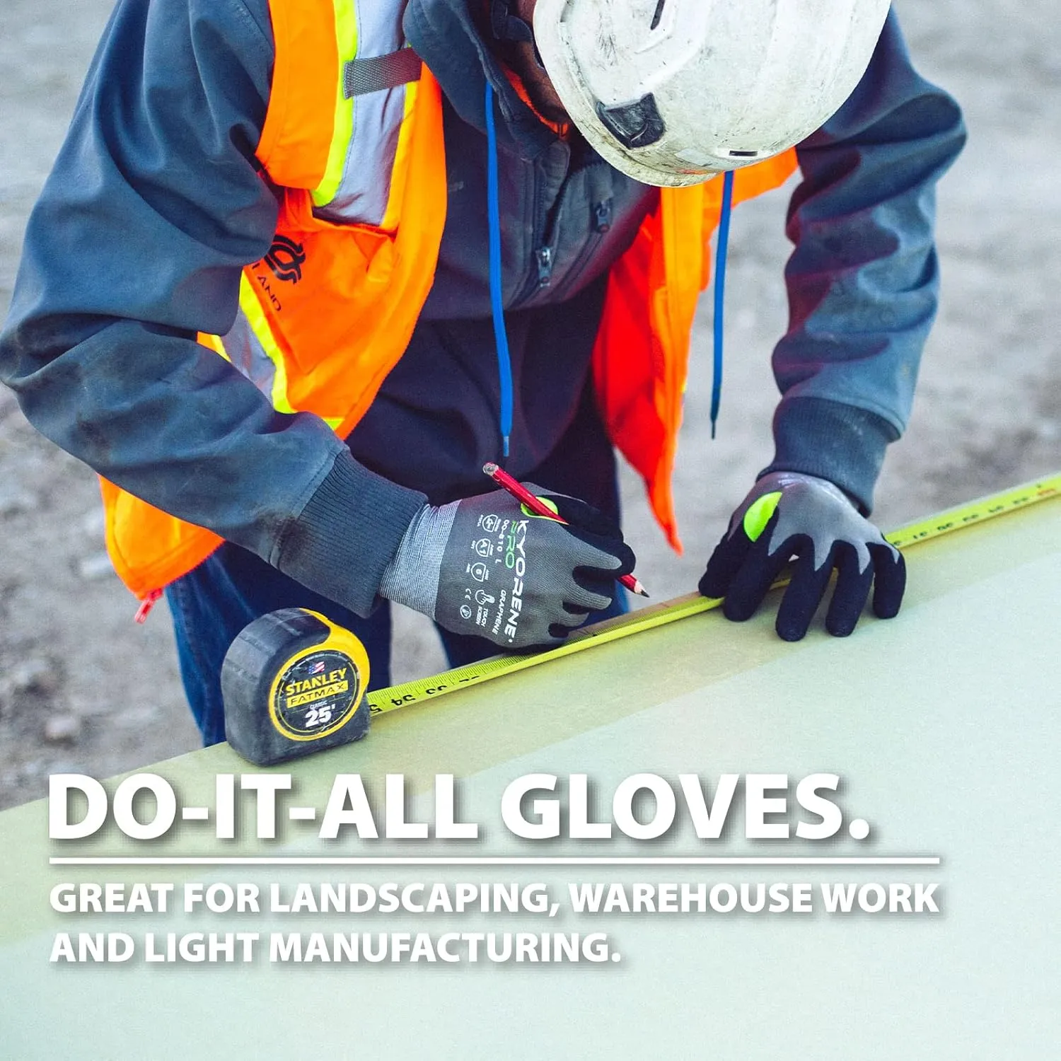 Armor Guys Kyorene Pro Graphene Protective Work Gloves - MicroFoam Nitrile Palm Coating Grip Gloves for Safety - XL, 3/pk