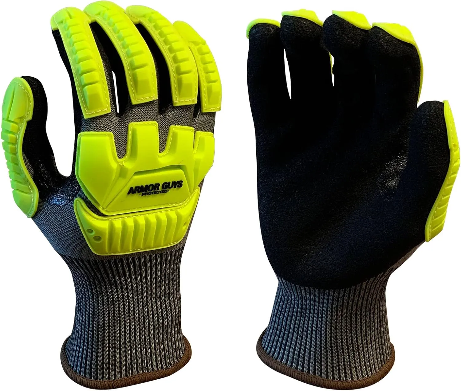 Armor Guys Kyorene Pro Protective Work Gloves – A5 Cut Resistant Graphene Impact Protection Nitrile Palm Gloves – For Oil & Gas, Mining and Construction with TPV Protection, Size XL, 3/Pk