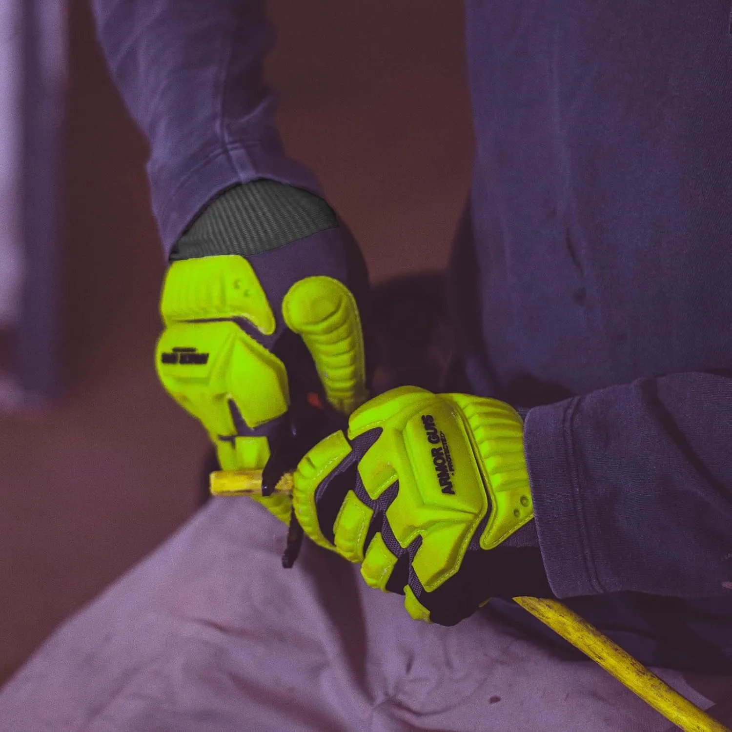 Armor Guys Kyorene Pro Protective Work Gloves – A5 Cut Resistant Graphene Impact Protection Nitrile Palm Gloves – For Oil & Gas, Mining and Construction with TPV Protection, Size XL, 3/Pk