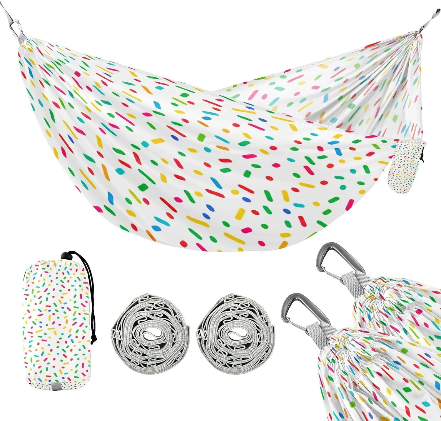 ATTX Graffiti Colorful Crumbs Camping Hammock - Lightweight & Portable Hammocks, Heavy Duty 330lbs Capacity for Indoor, Hiking, Backpacking, Travel, Backyard, Beach#171
