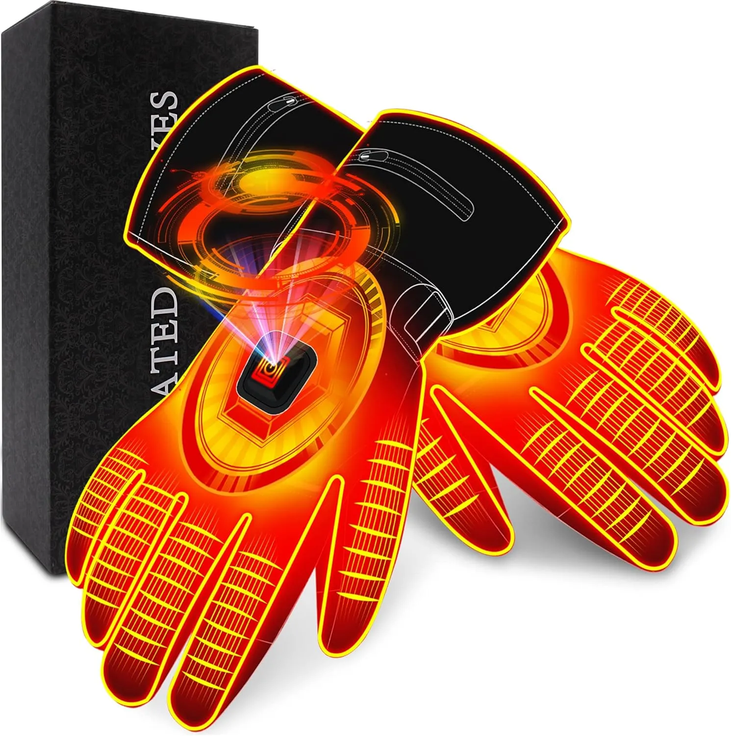 Autocastle Heated Gloves for Women Men 7.4V Rechargeable Battery Gloves Washable Electric Heating Gloves Climbing Hunting Cycling Biking Hand Warmer Winter Warm Touchscreen Gloves