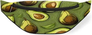 Avocados Watercolor Fanny Pack for Women Men Waist Pack Crossbody Bag with Adjustable Belt for Travel Hiking Running Cycling Festivals