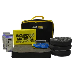 AWF PRO Portable Trucker Universal Spill Kit, 32 Pieces: Perfect for Trucks, Restaurants, Vehicles, and Homes. Contains Super Sorbents, Heavy Duty Pads, Socks, Hazmat Bags, Goggles & Gloves