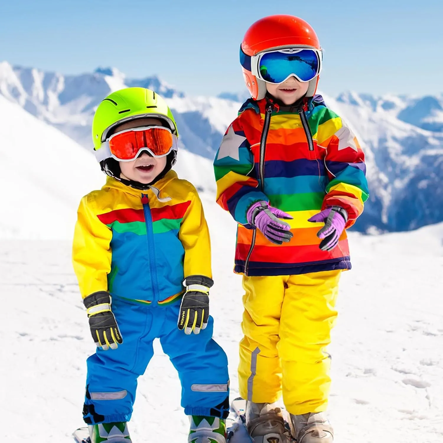 Azarxis Kids Children Ski Gloves Winter Snow Gloves Waterproof Winter Warm Gloves for Snowboarding, Sledding