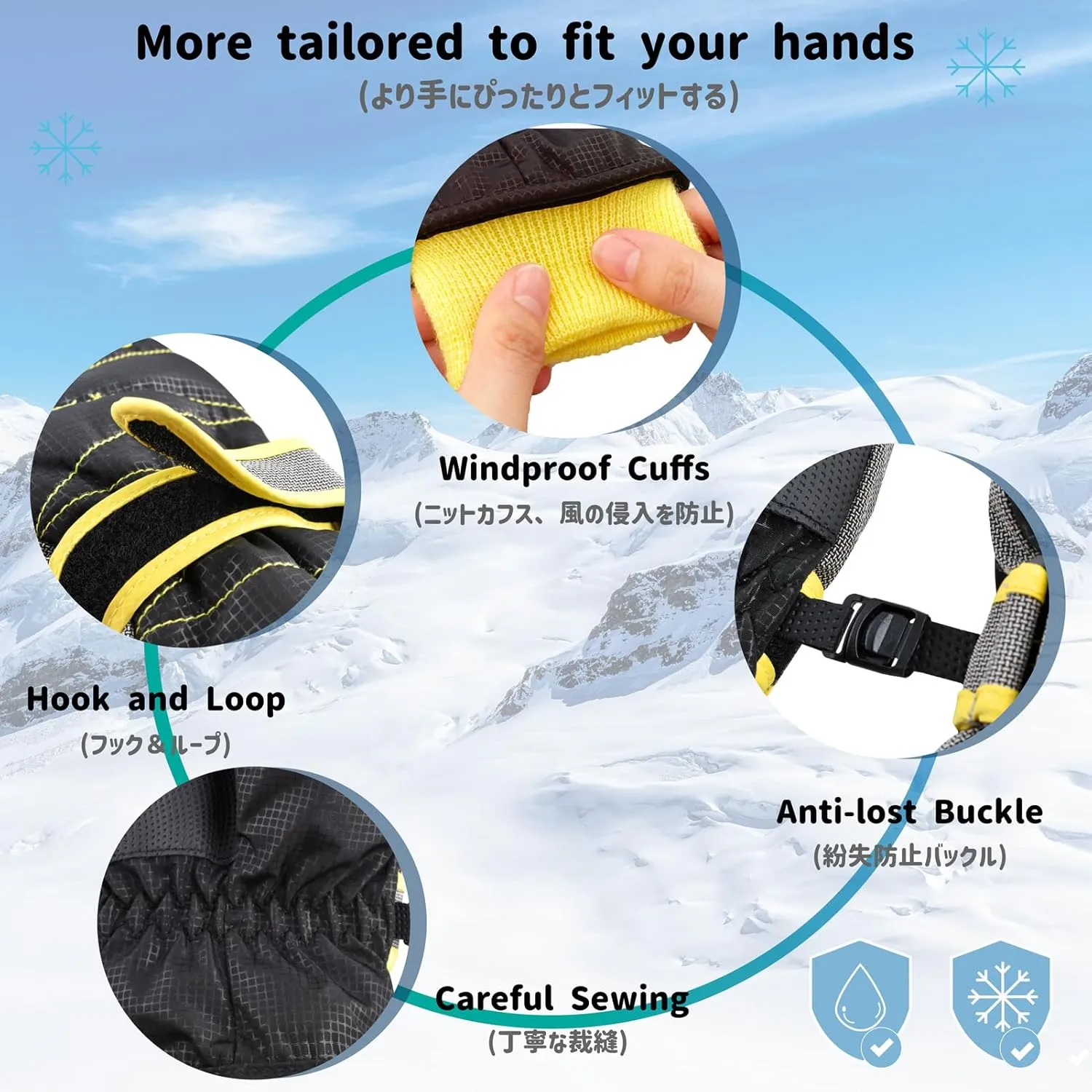 Azarxis Kids Children Ski Gloves Winter Snow Gloves Waterproof Winter Warm Gloves for Snowboarding, Sledding