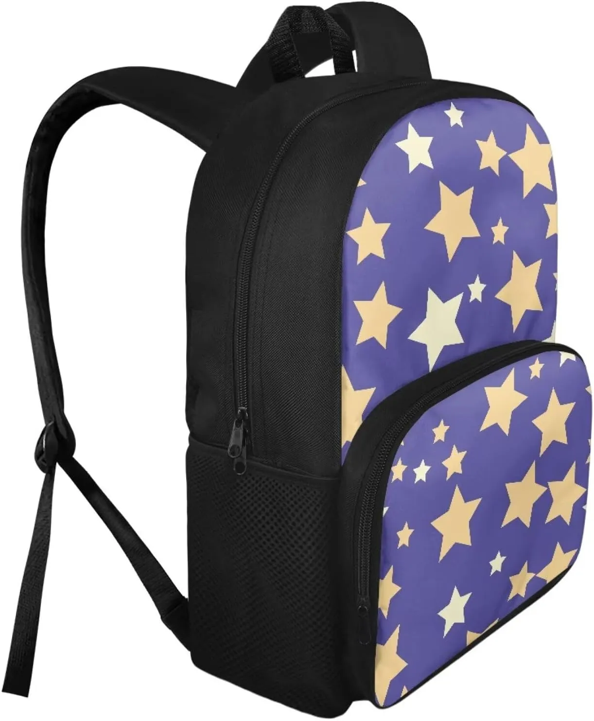 Backpack for Women Large Capacity with 1 Main Compartment and Side Pockets Five Pointed Star Print Spacious Durable Daypack Facilitate Storage for Job Interview Travel Work