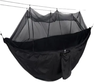 Backyard Patio Hammocks Outdoor Mosquito Net Hammock Anti-Mosquito Anti-Rollover Nylon Camping Outdoor Portable Swing Hammock Camping Essentials(Black)