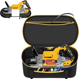 Band Saw Bag Compatible with DEWALT/for Milwaukee, Portable BandSaw Blade Storage Holder Case for Cordless Bare Tool Sets, Batteries, Battery Chargers (Box Only) (Yellow)