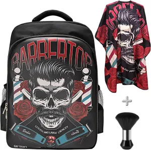 Barber Supplies Clippers Backpack for Hairdresser, With Cape & Brush, Large Travel Bag, Water Proof Accessories for Professional Hair Cutting Tools