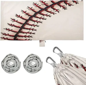 Baseball Camping Hammock, 330 lbs with 2 Tree Straps, Carry Bag, Single Portable Hammock for Outdoor/Indoor, Hiking, Beach, Backpacking, Travel