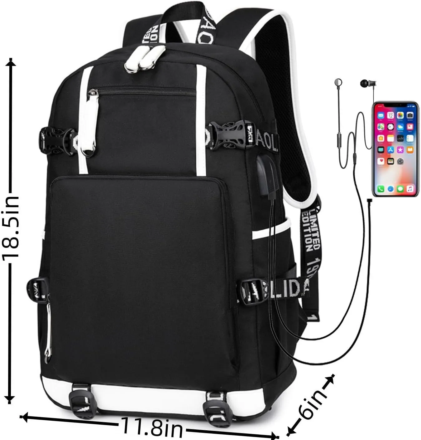 Basketball Player 23 Student School Bag, Laptop Backpack, Ultra-Light Travel Bag, For Men And Women (Black1)