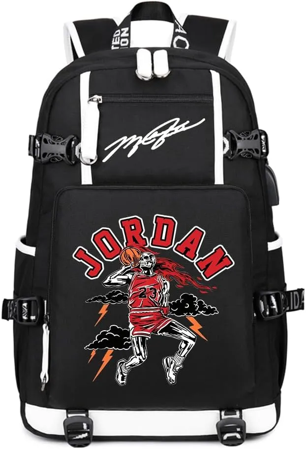 Basketball Player 23 Student School Bag, Laptop Backpack, Ultra-Light Travel Bag, For Men And Women (Black1)