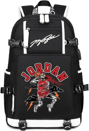 Basketball Player 23 Student School Bag, Laptop Backpack, Ultra-Light Travel Bag, For Men And Women (Black1)